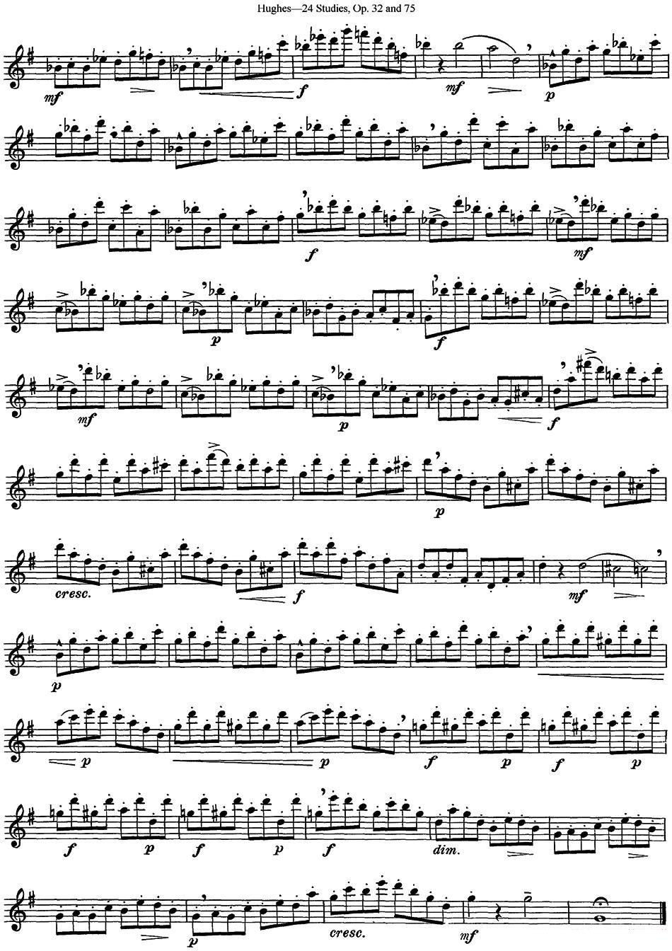 《胡埃斯24首练习曲Op.32》长笛谱