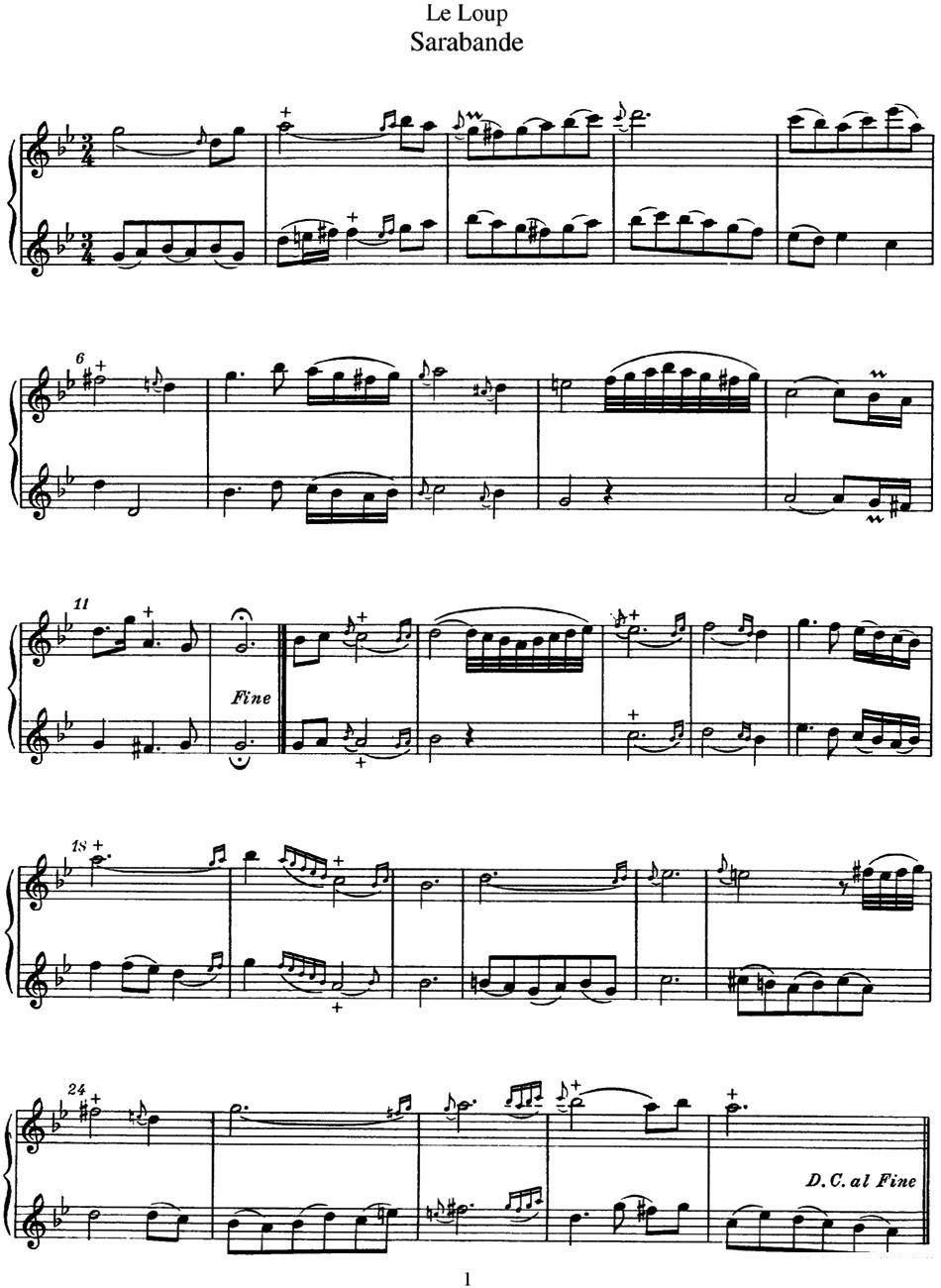 《勒·卢坡长笛二重奏》长笛谱