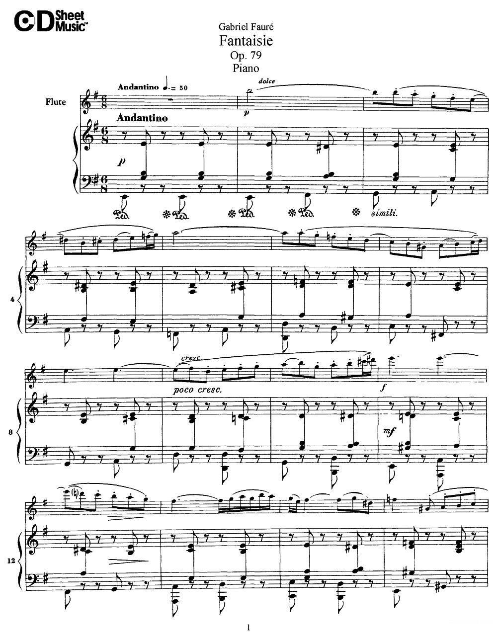曲谱《Fantaisie Op.79》（第1页）