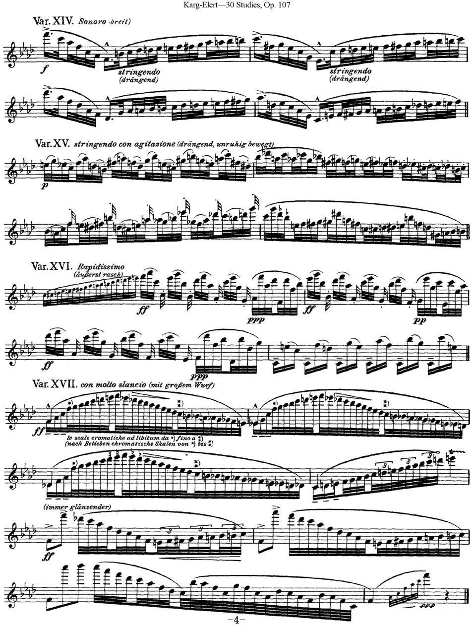 《卡-伊勒特30首长笛练习曲Op.107》长笛谱