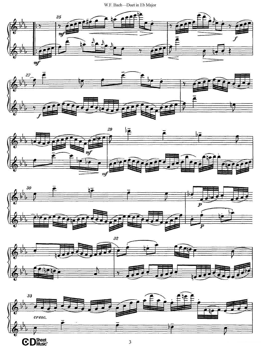 《Eb大调二重奏》长笛谱（第3页）