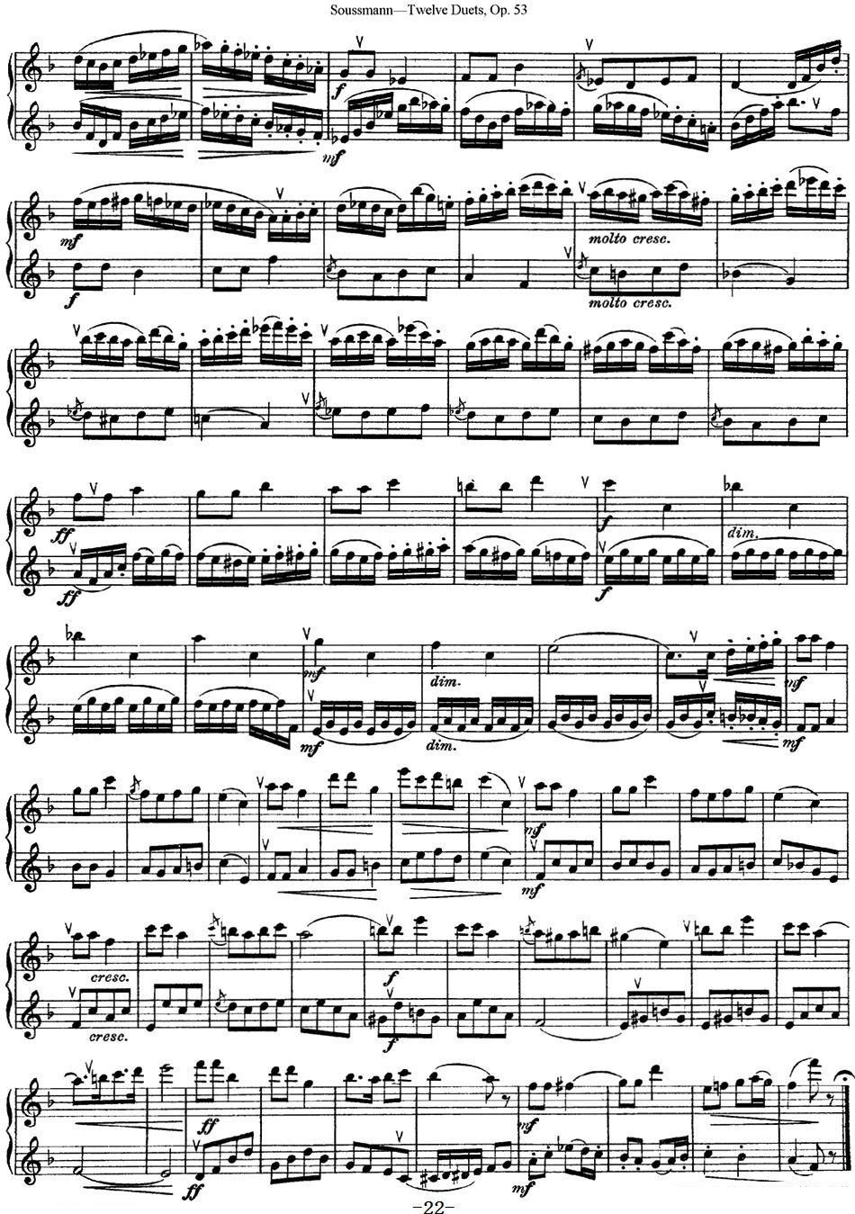 《苏斯曼12首长笛重奏曲Op.53》长笛谱
