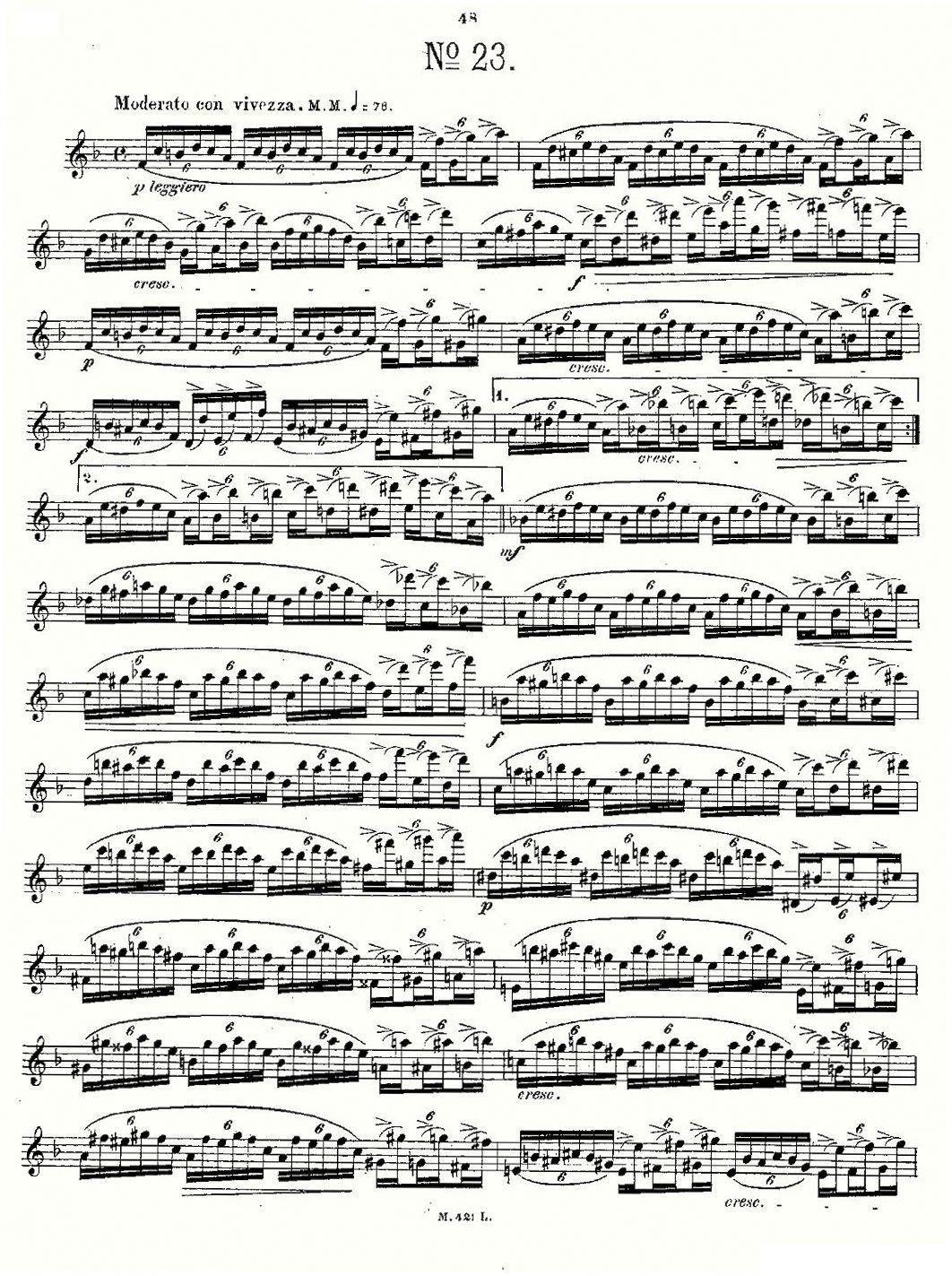 《24首长笛练习曲 Op.15 之21—24》长笛谱（第6页）
