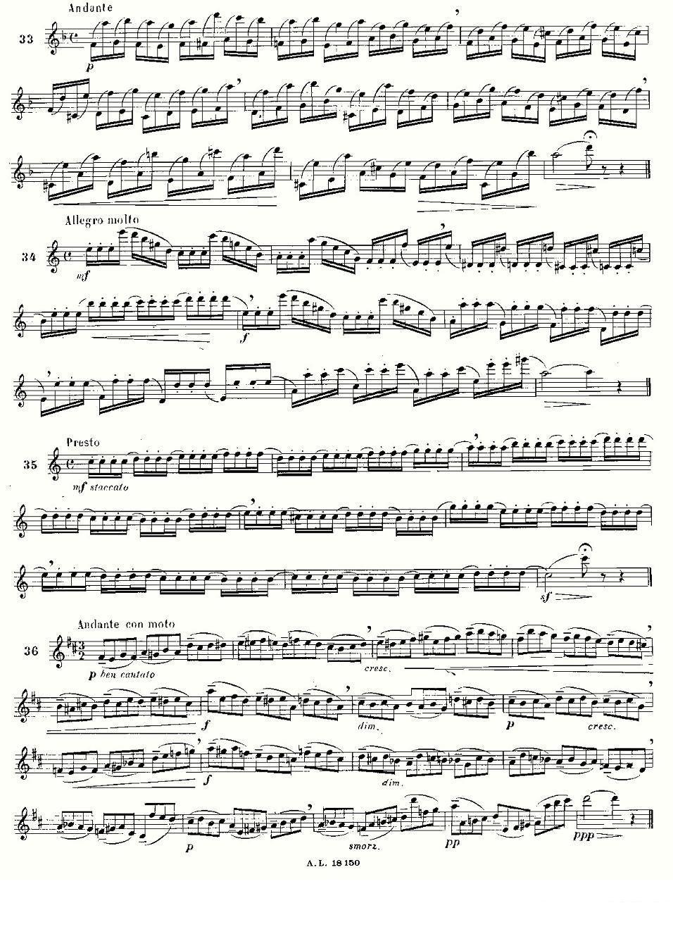 《简易音阶练习100首之20-36》长笛谱（第4页）