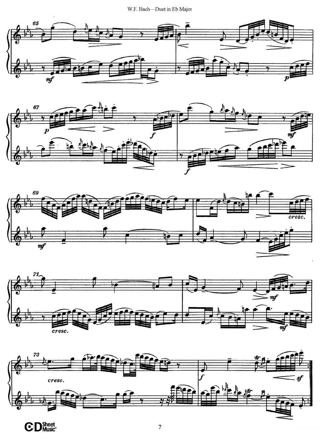 《Eb大调二重奏》长笛谱（第7页）