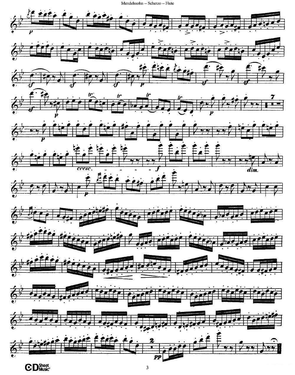 《Scherzo》长笛谱（第3页）