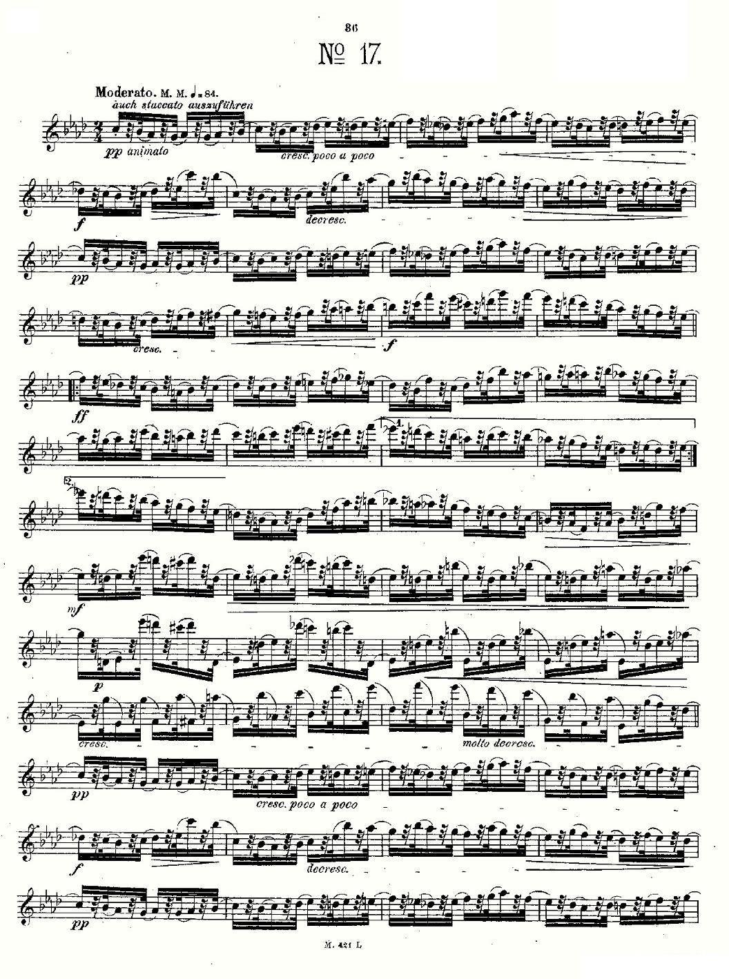 《24首长笛练习曲 Op.15 之16—20》长笛谱（第4页）