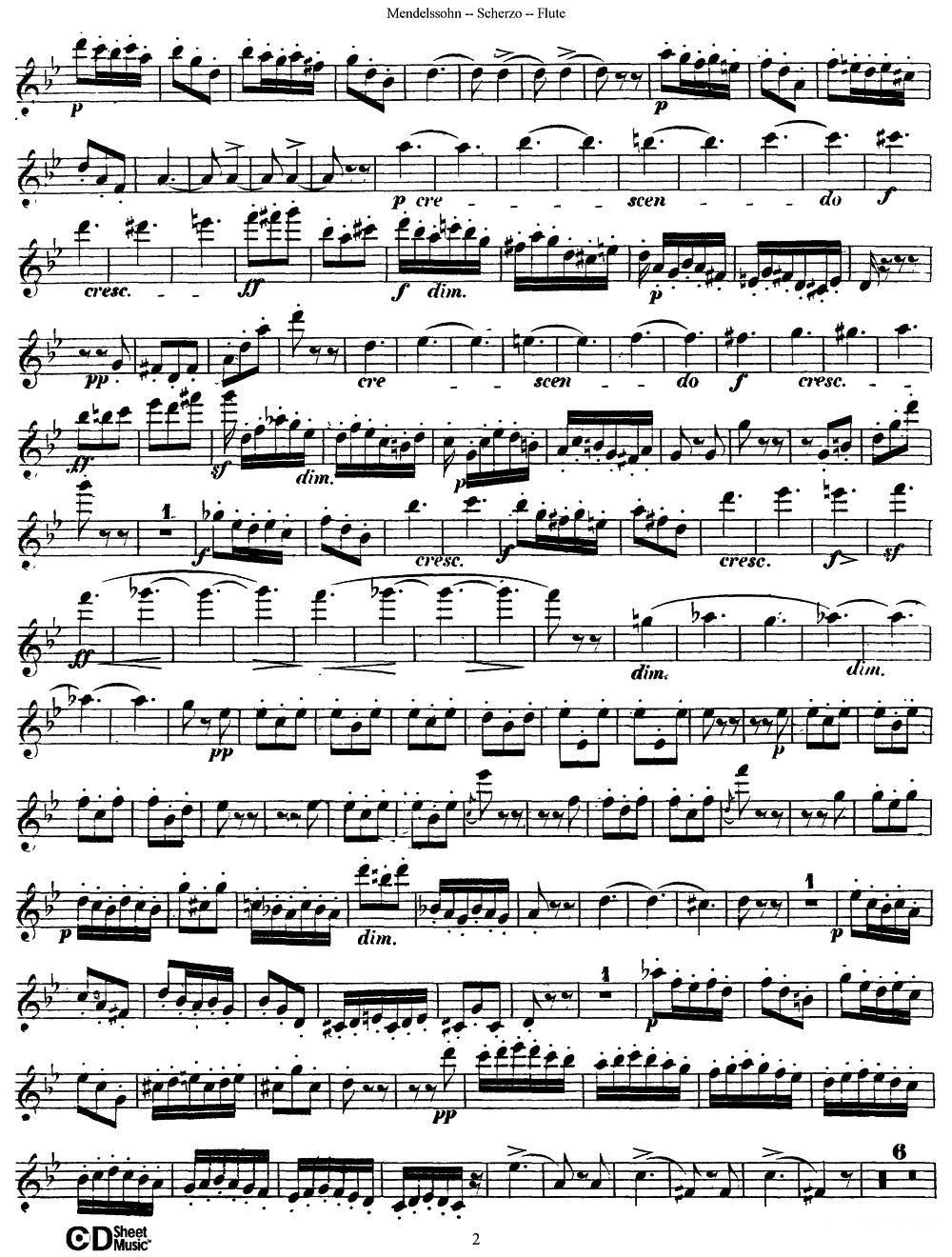 《Scherzo》长笛谱（第2页）