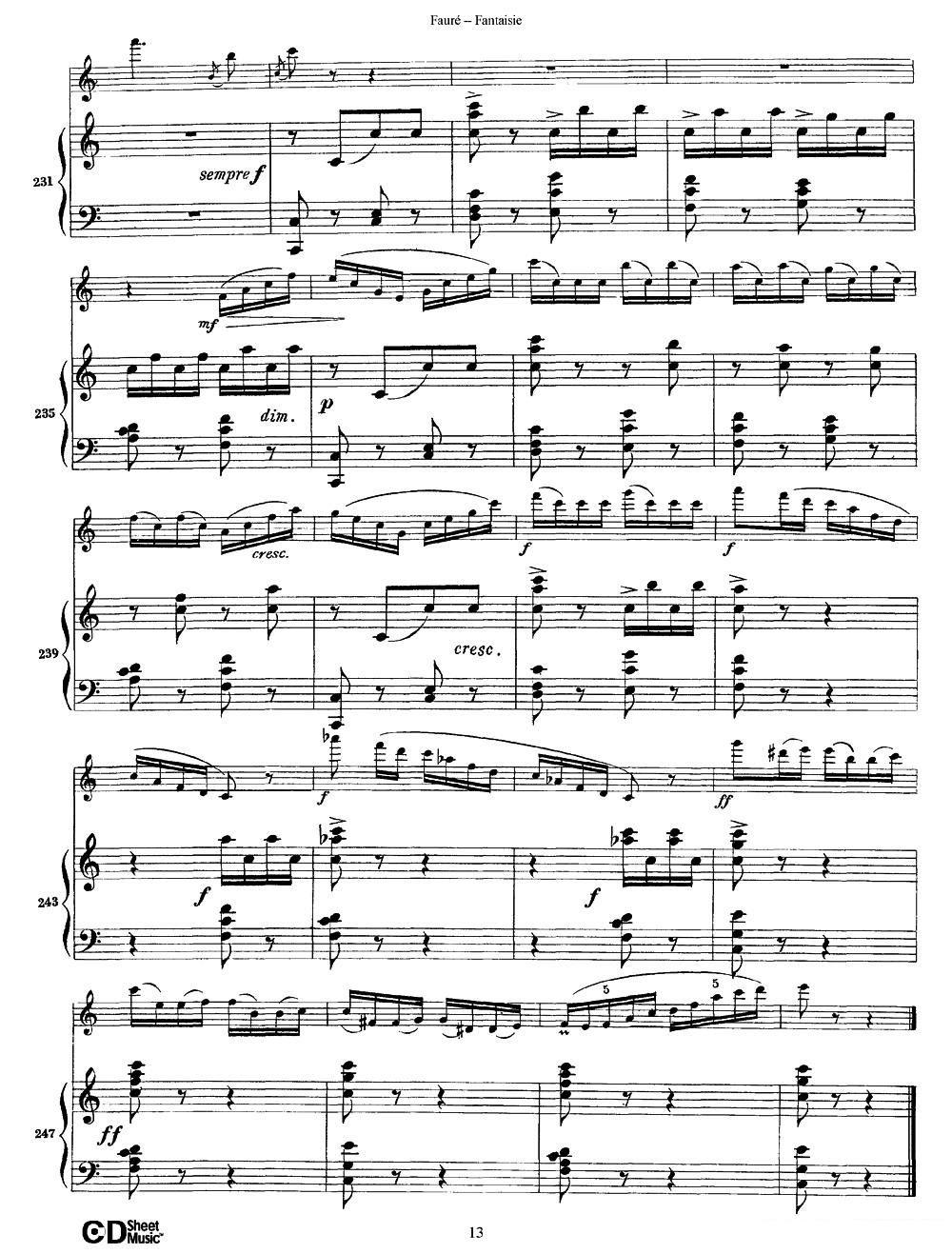 曲谱《Fantaisie Op.79》（第13页）