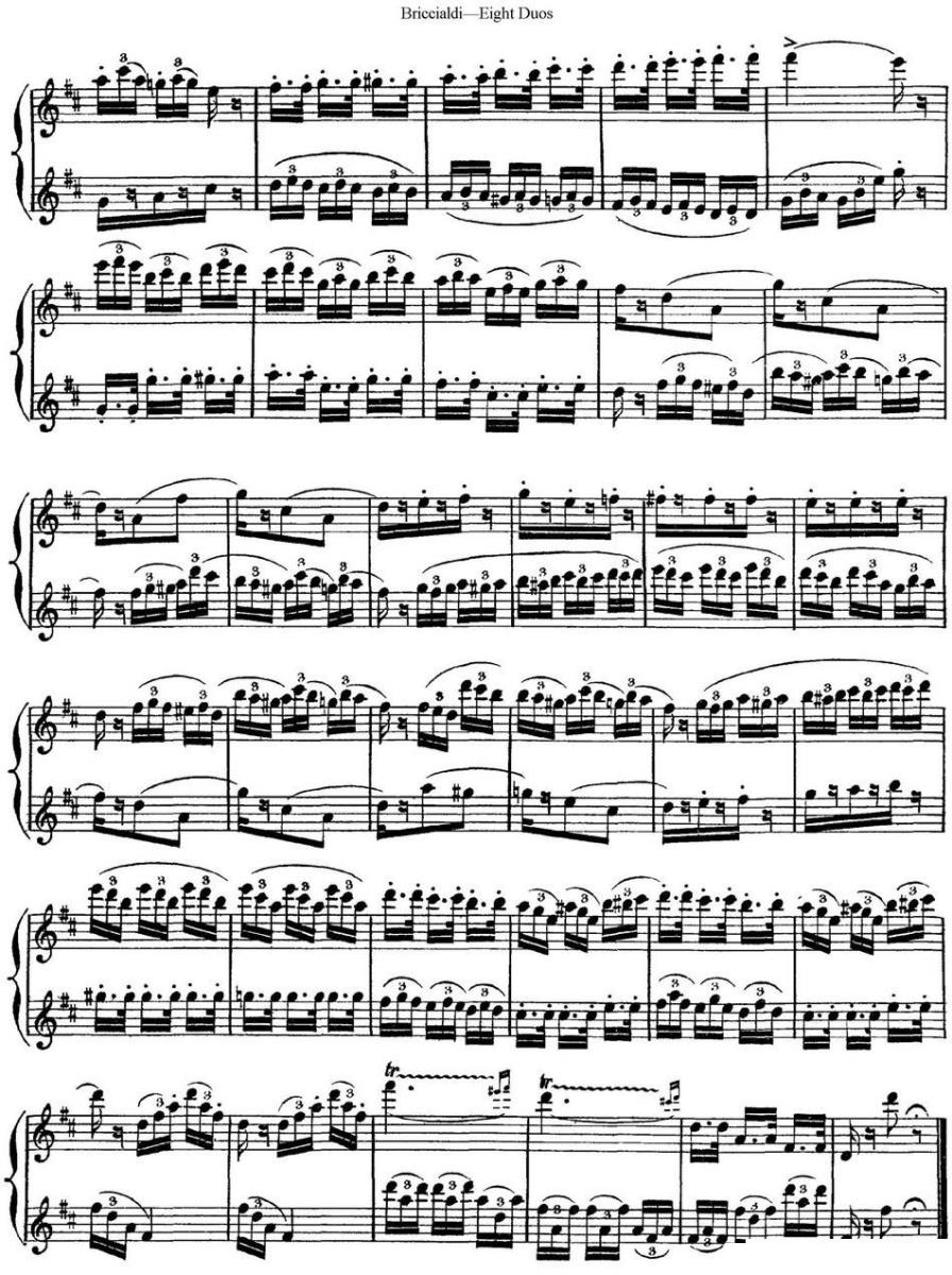 《8首博瑞西亚第长笛二重奏》长笛谱