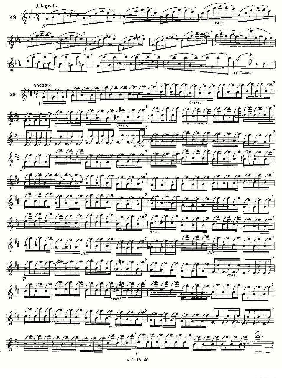 《简易音阶练习100首之37-49》长笛谱（第4页）