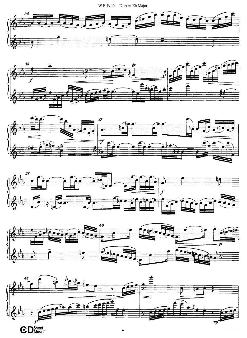 《Eb大调二重奏》长笛谱（第4页）