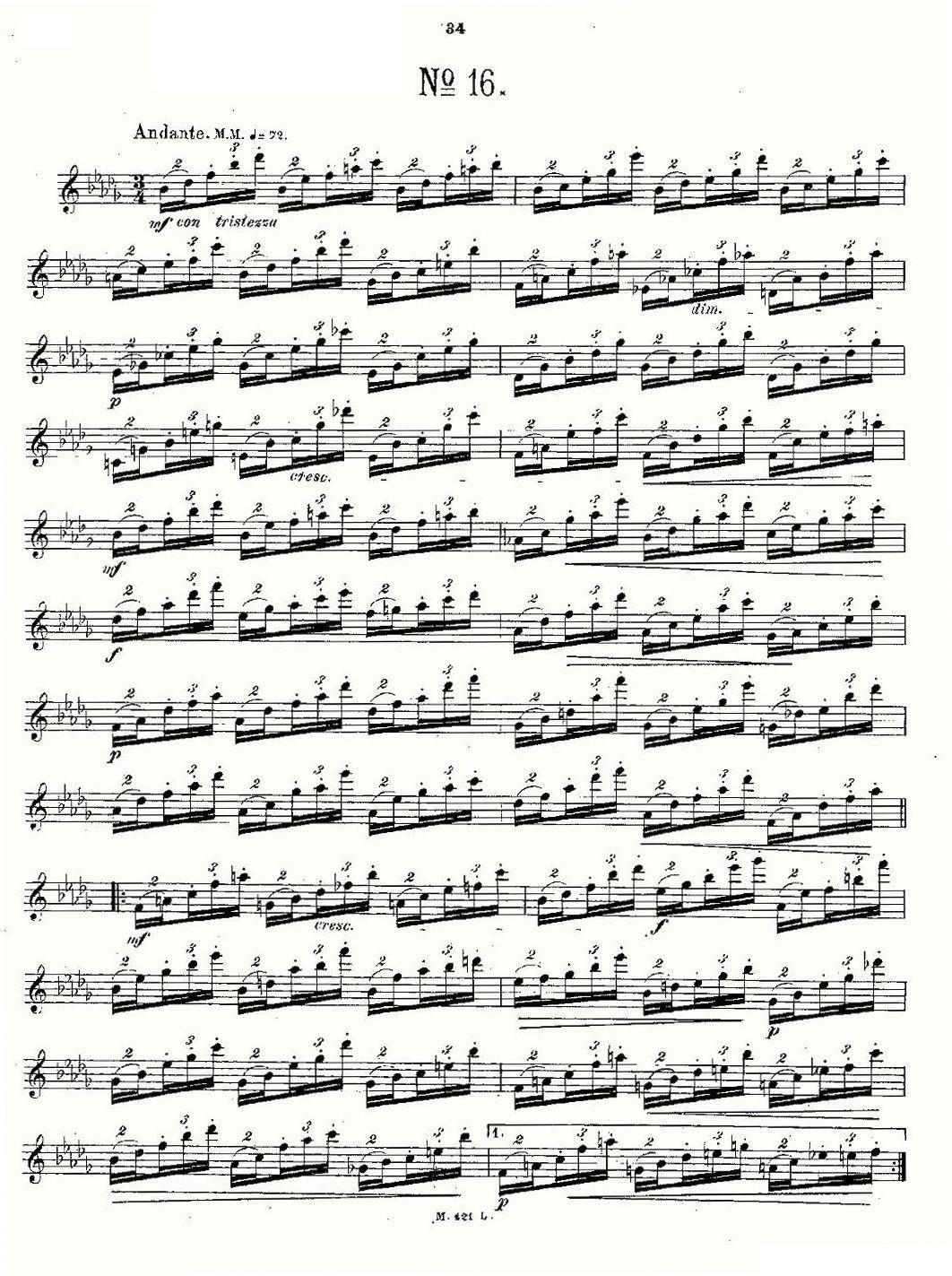 《24首长笛练习曲 Op.15 之16—20》长笛谱（第2页）