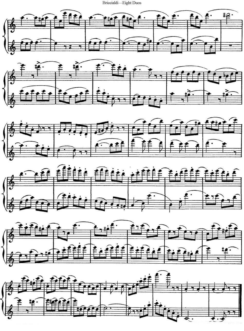 《8首博瑞西亚第长笛二重奏》长笛谱