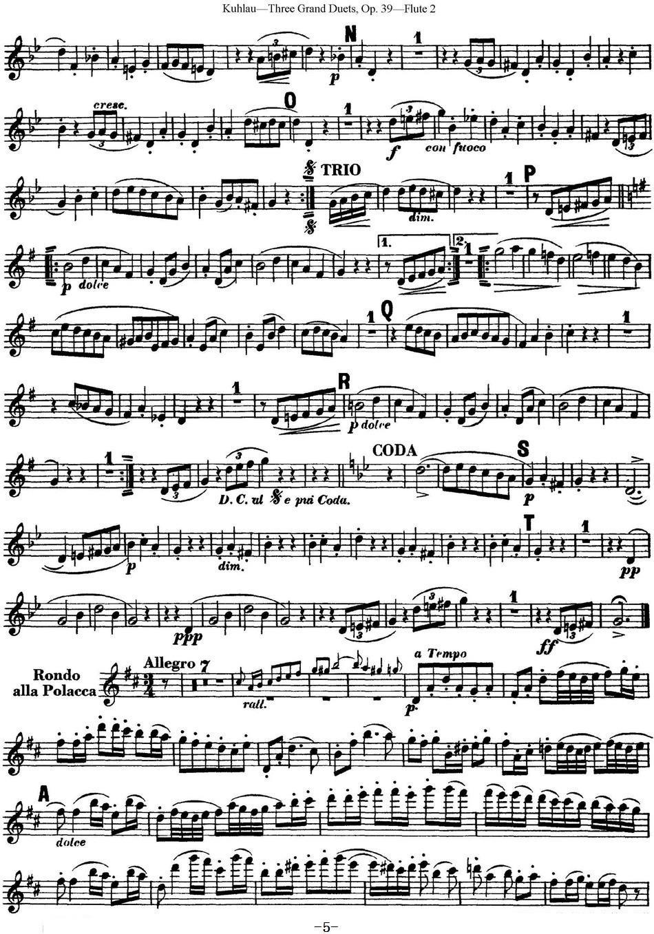 《库劳长笛二重奏大练习曲Op.39——Flute 2》长笛谱