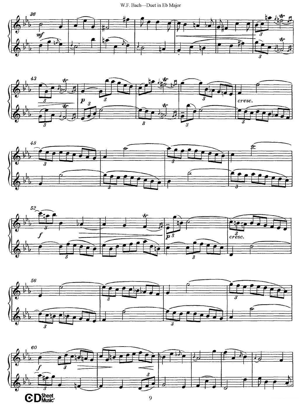 《Eb大调二重奏》长笛谱（第9页）