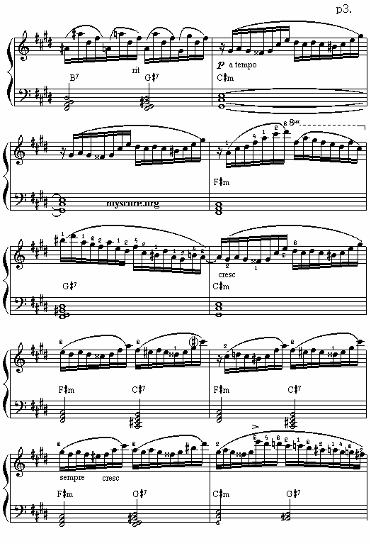 《即兴幻想曲》电子琴谱（第3页）