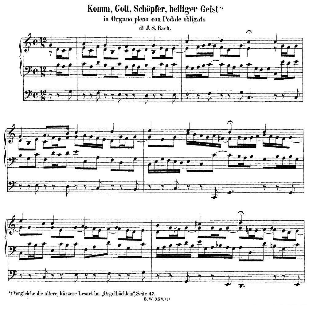 电子琴乐谱琴谱 巴赫18首赞美诗前奏曲（17）（双排键电子琴）