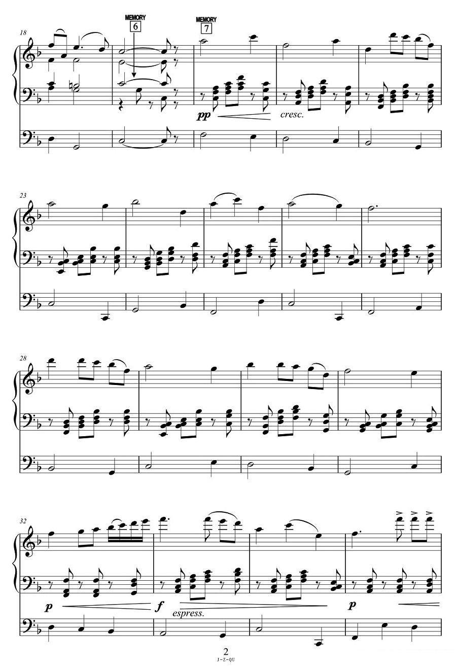 《间奏曲》电子琴谱（第2页）