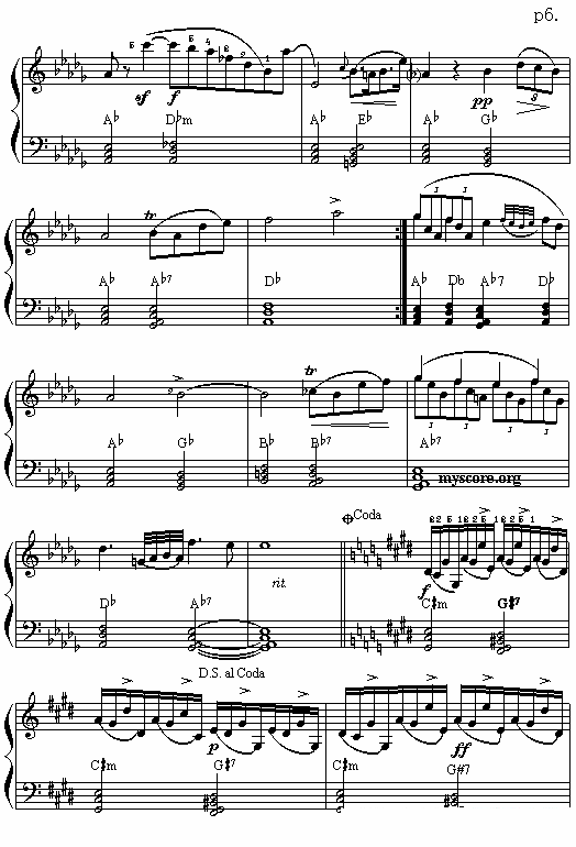 《即兴幻想曲》电子琴谱（第6页）