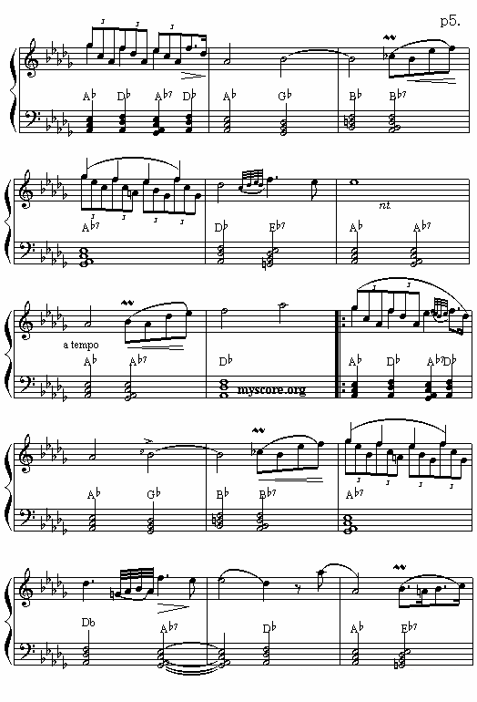 《即兴幻想曲》电子琴谱（第5页）