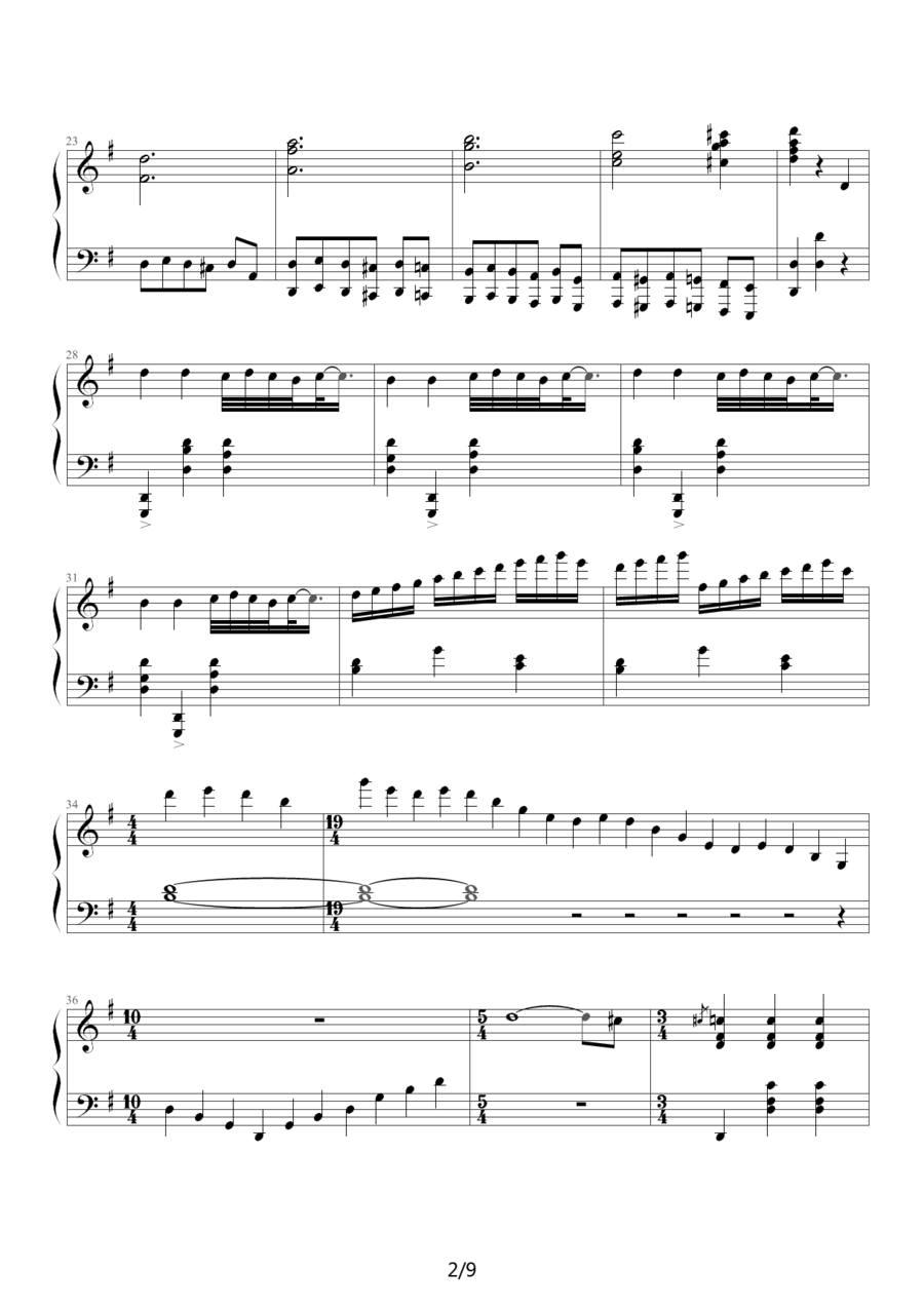 《古代小步舞曲》钢琴谱（第2页）