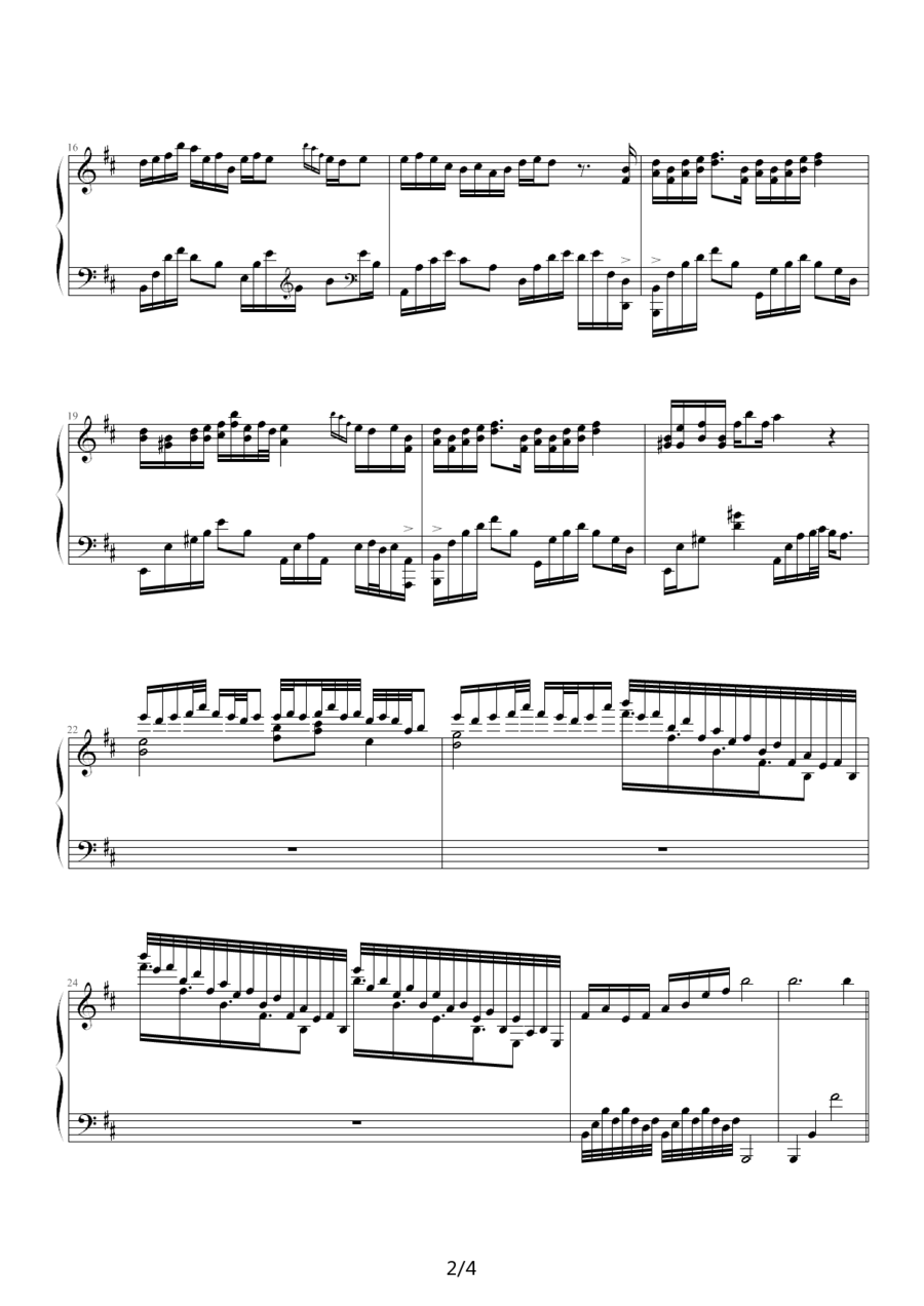 《醉孤舟》钢琴谱（第2页）