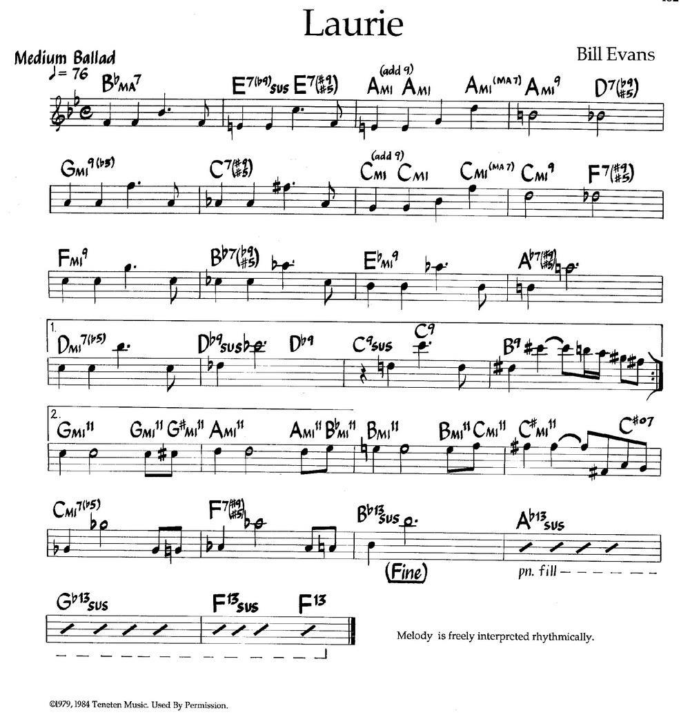 钢琴曲谱 Laurie（爵士钢琴曲）