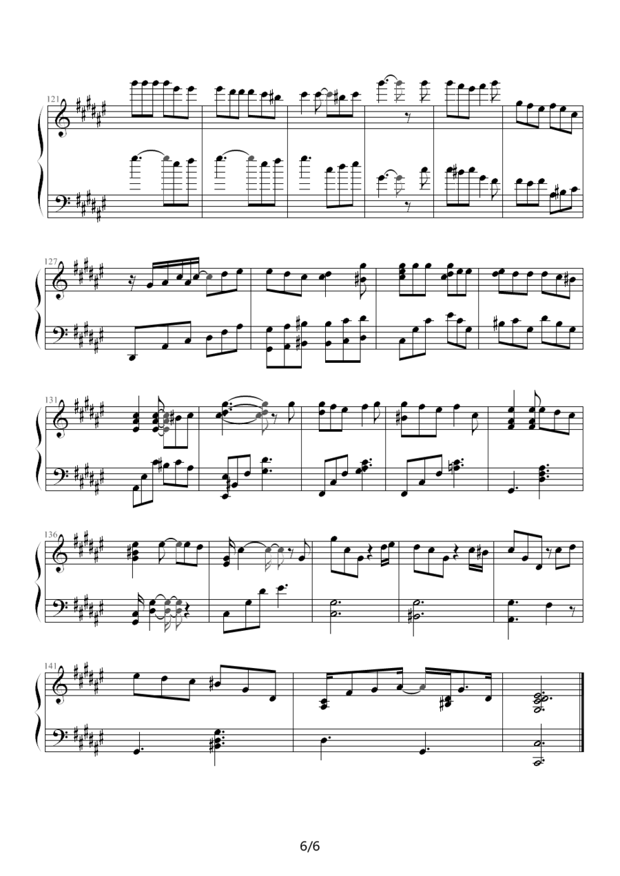 郑秀文演唱《美丽的误会》钢琴谱（第6页）