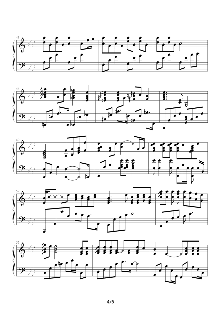 5566《存在》钢琴谱（第4页）