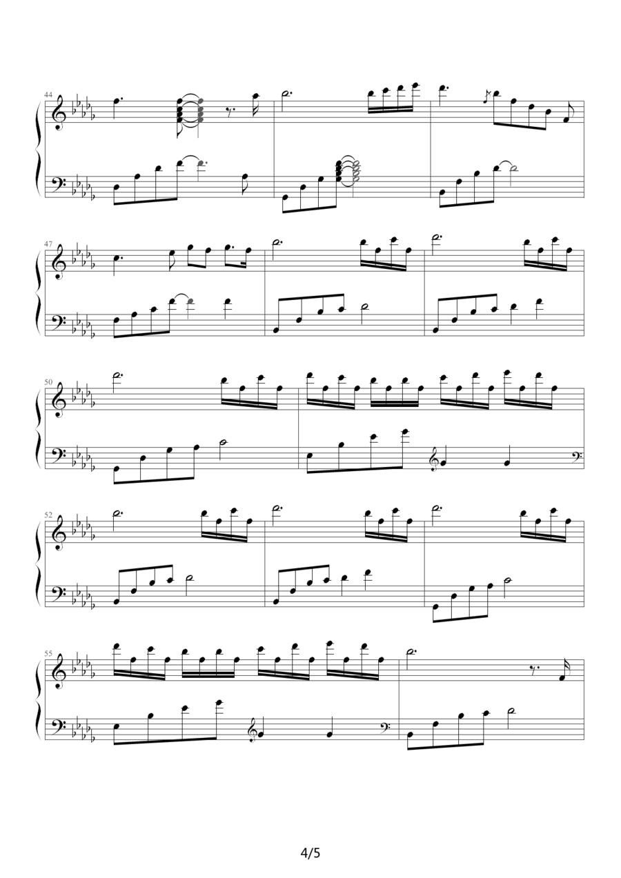 《眼泪》钢琴谱（第4页）
