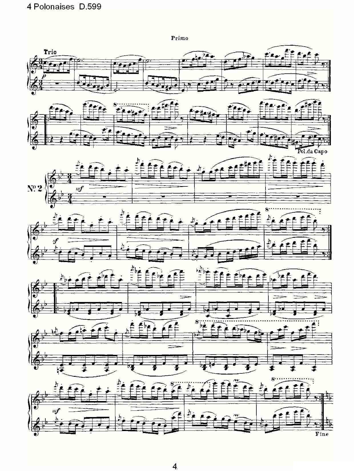 弗朗兹·舒柏特《4 Polonaises D.599》钢琴谱（第4页）