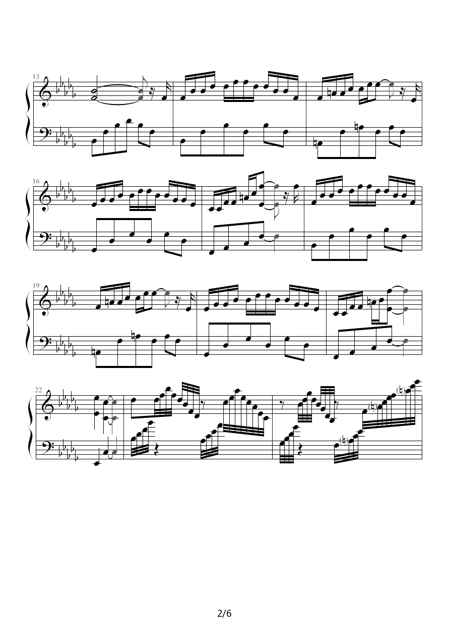 《忧郁的调》钢琴谱（第2页）