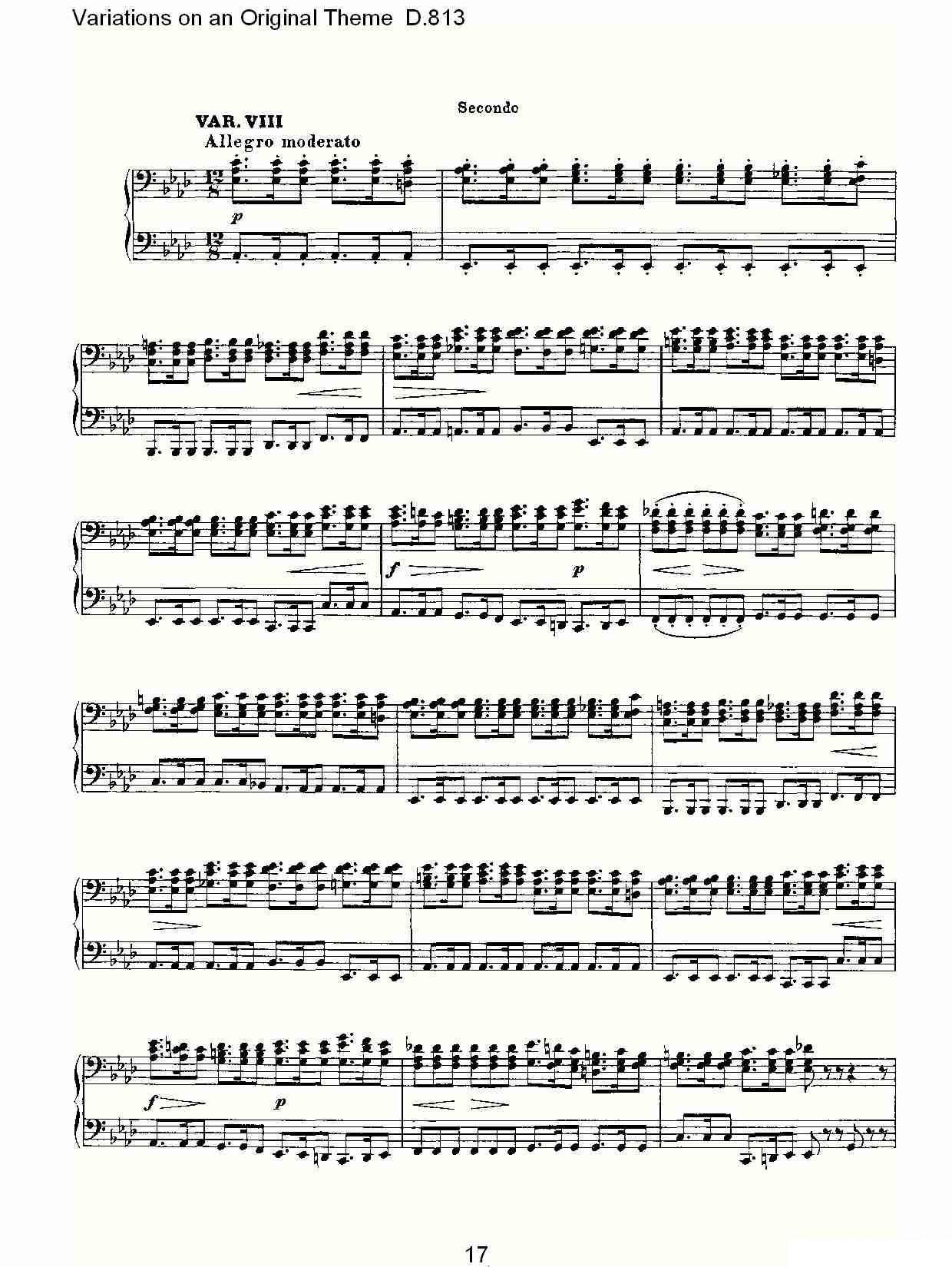《Variations on an Original Theme D.813》钢琴谱（第17页）