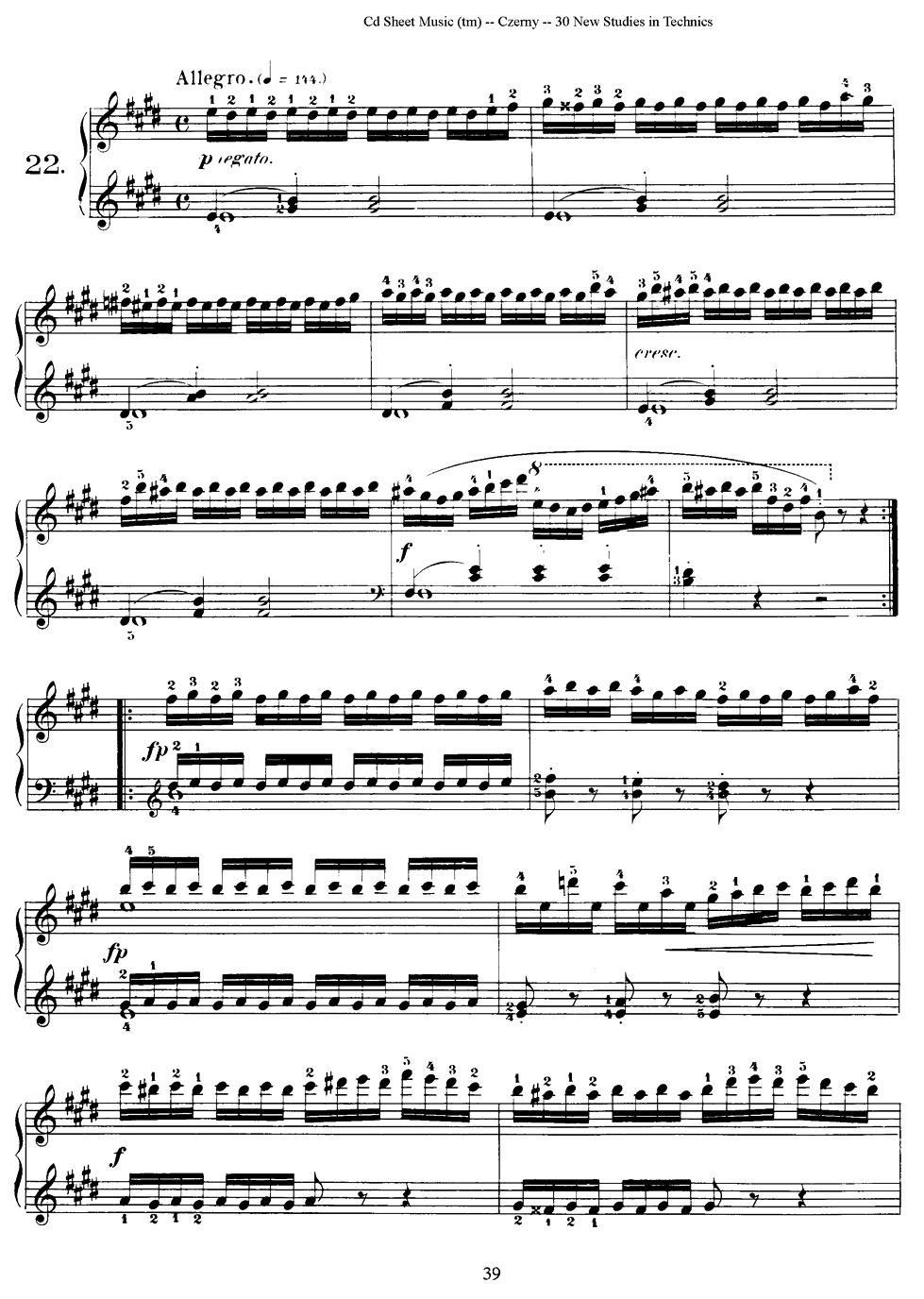 钢琴曲谱 Czerny - 30 New Studies - 22