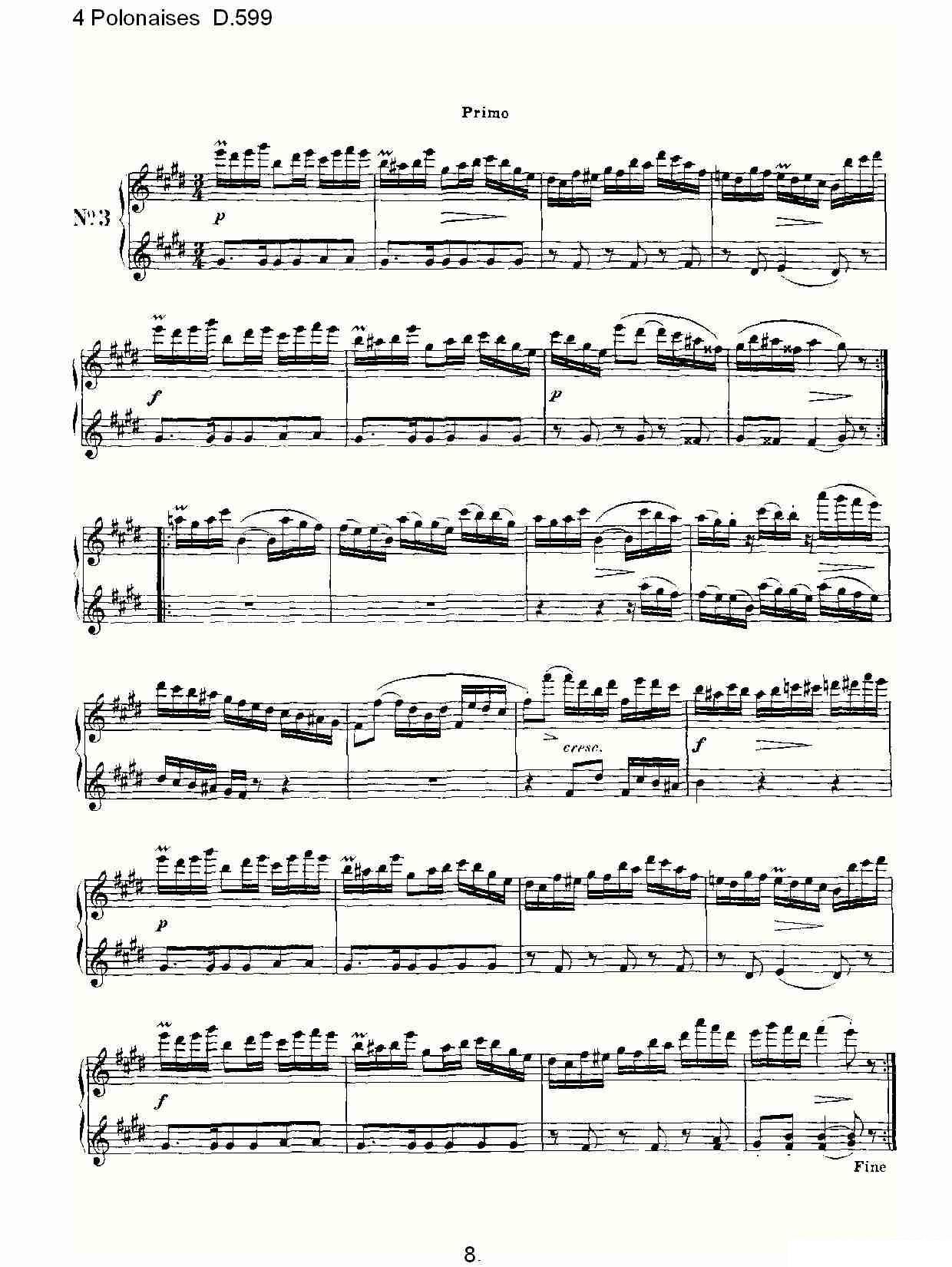弗朗兹·舒柏特《4 Polonaises D.599》钢琴谱（第8页）