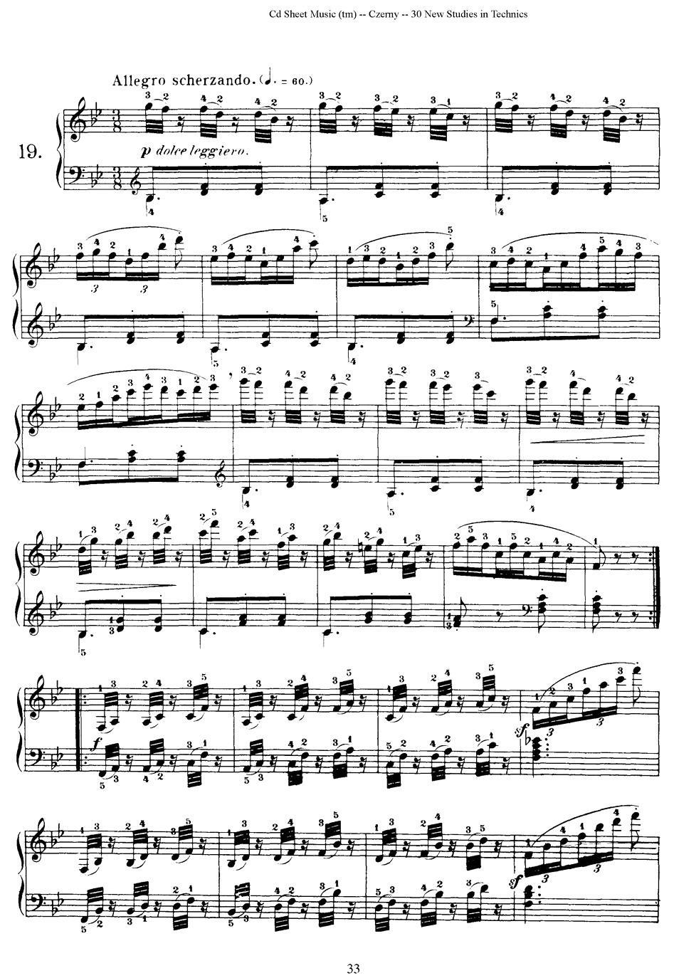 钢琴曲谱 Czerny - 30 New Studies - 19
