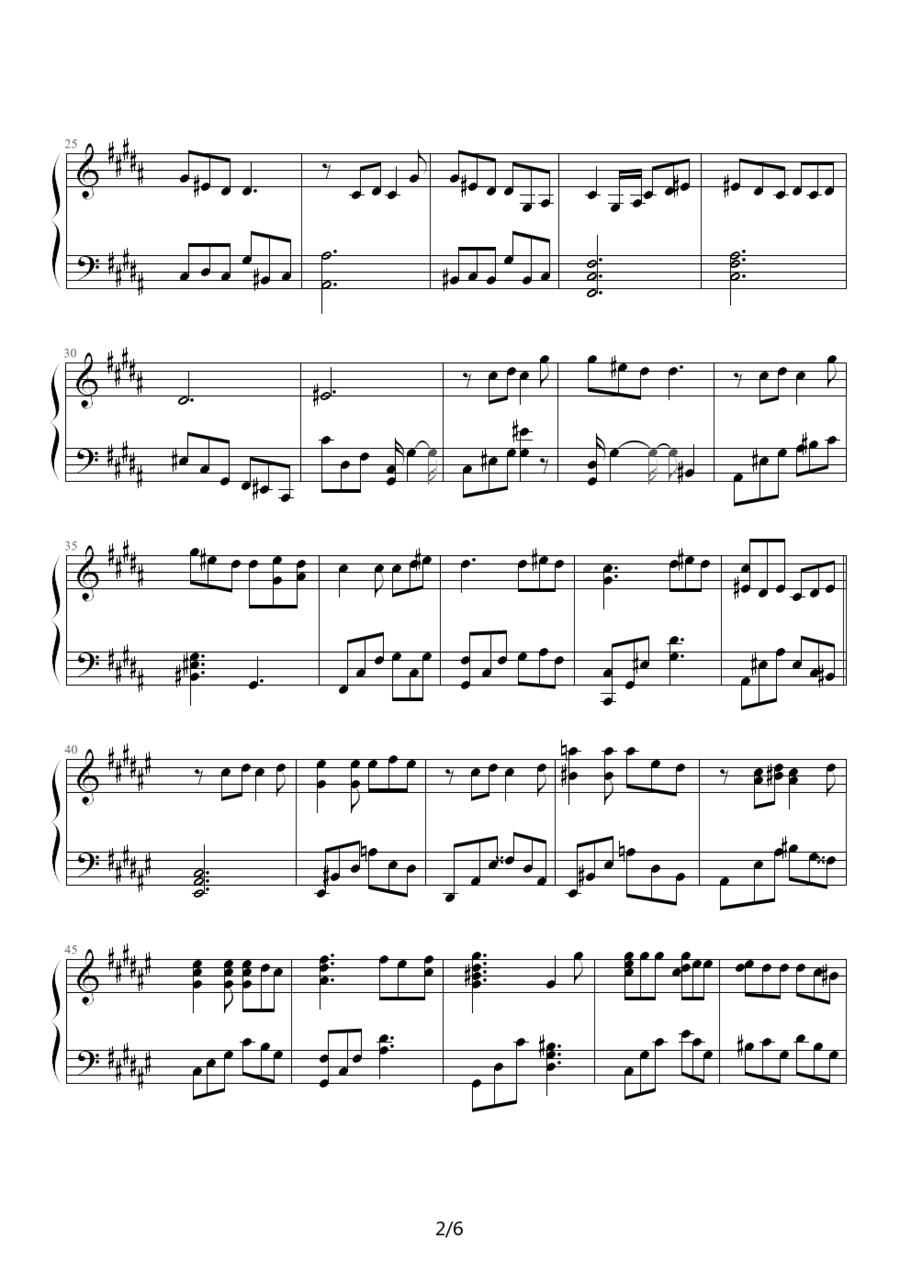 郑秀文演唱《美丽的误会》钢琴谱（第2页）