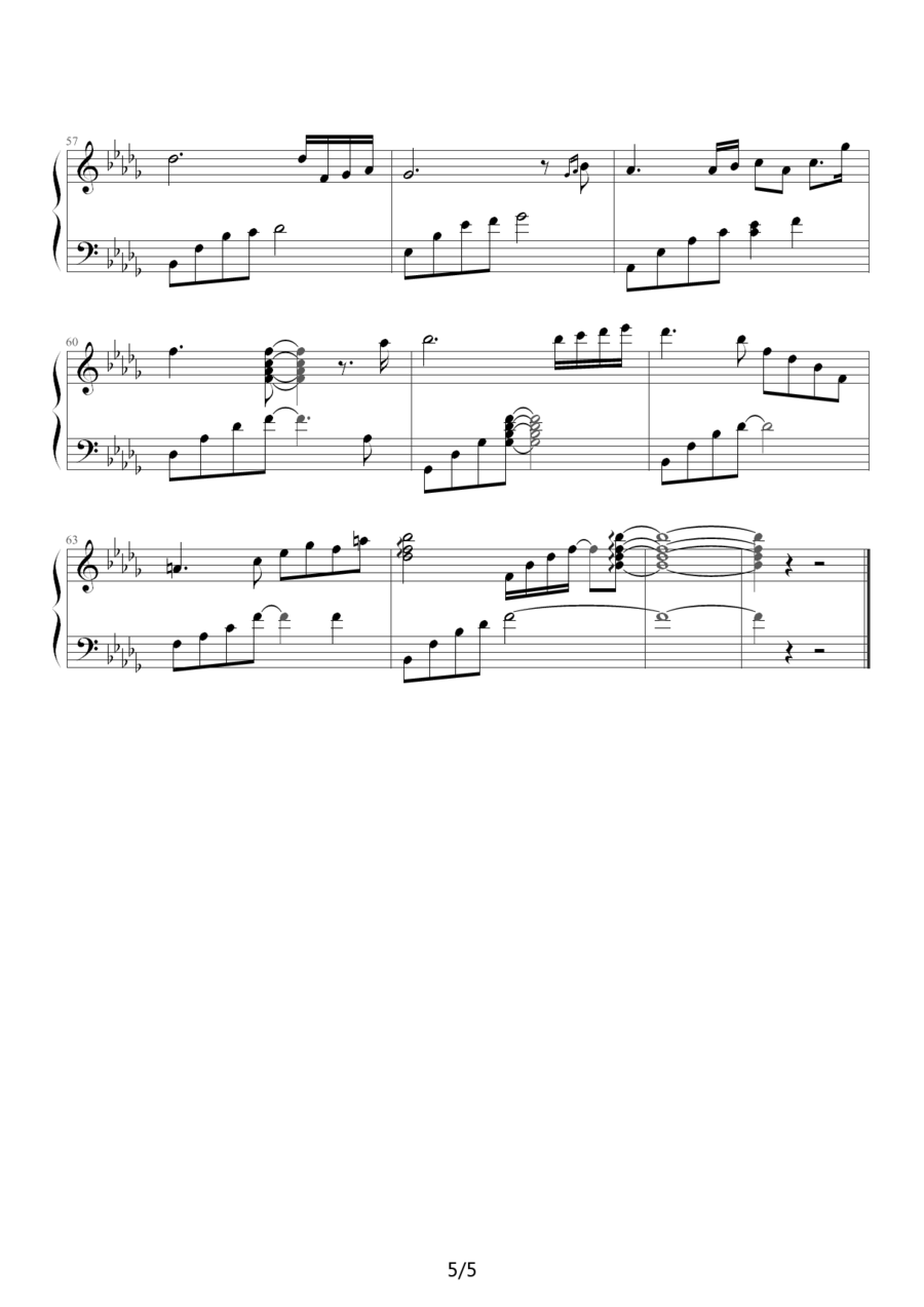 《眼泪》钢琴谱（第5页）