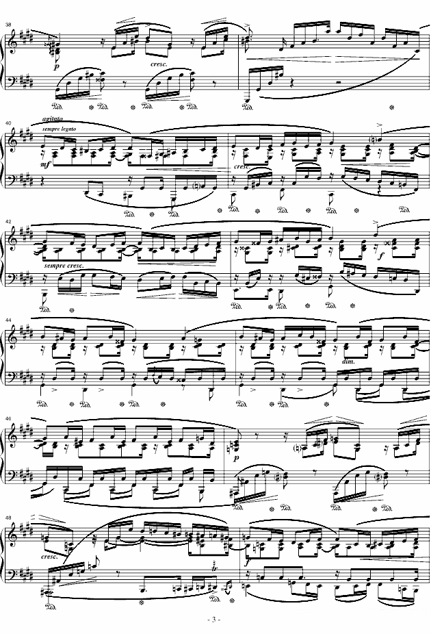 《降E大调夜曲》钢琴谱（第3页）