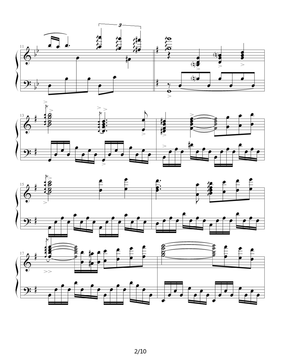 理查德·克莱德曼《星空的旋律》钢琴谱（第2页）