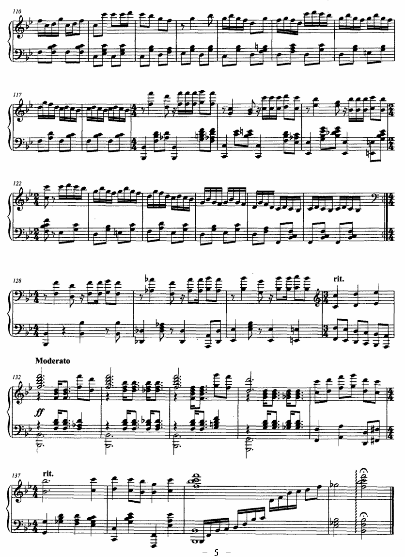 《雁主题变奏曲》钢琴谱（第5页）