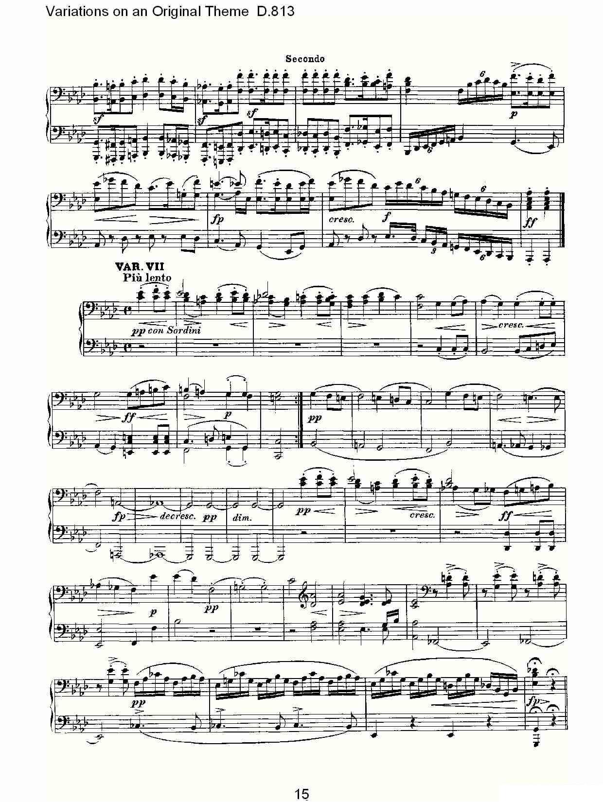 《Variations on an Original Theme D.813》钢琴谱（第15页）