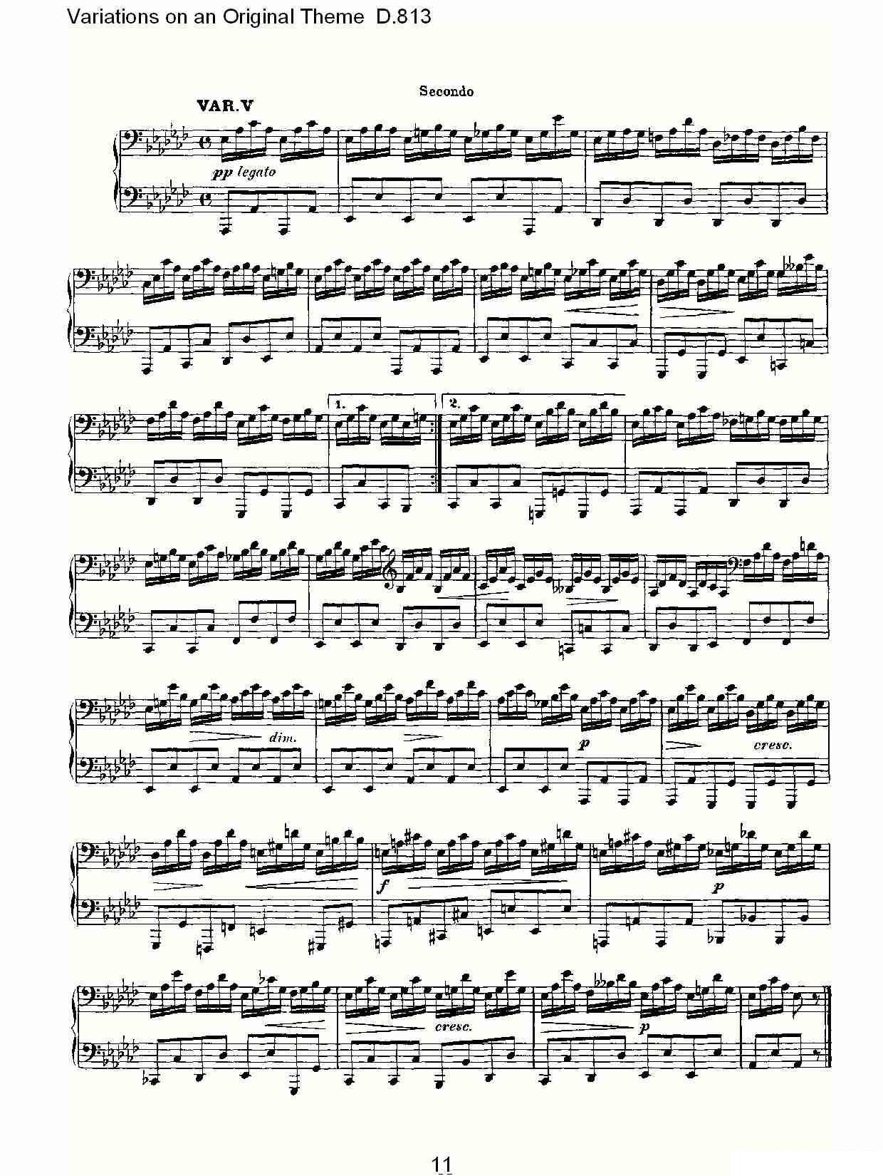 《Variations on an Original Theme D.813》钢琴谱（第11页）