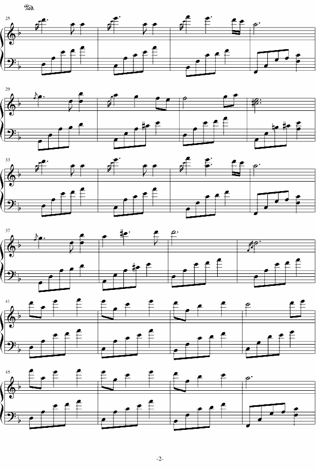 《夜的钢琴曲二》钢琴谱（第2页）