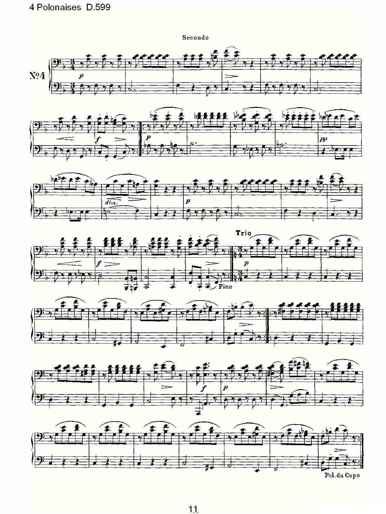 弗朗兹·舒柏特《4 Polonaises D.599》钢琴谱（第11页）