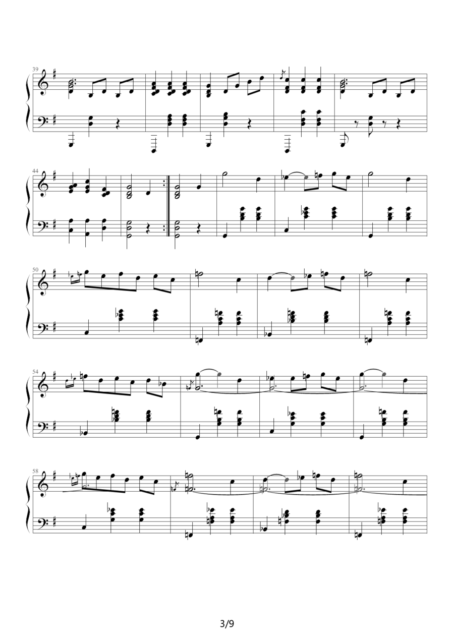 《古代小步舞曲》钢琴谱（第3页）