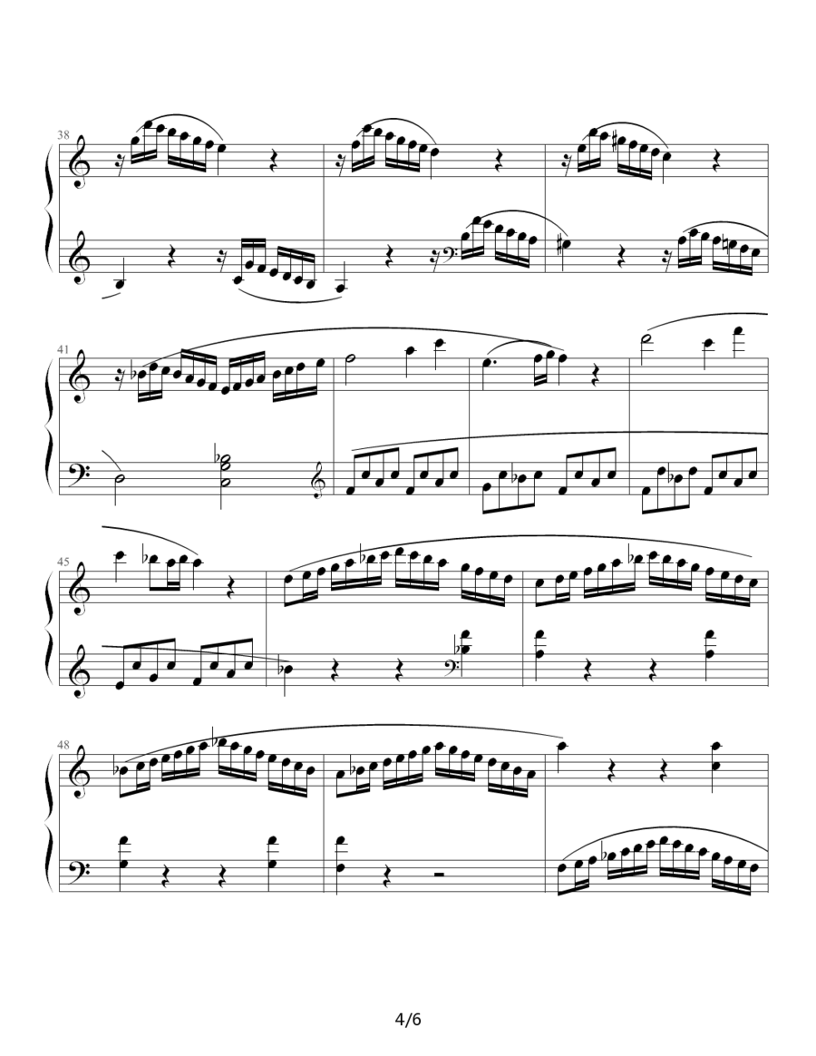 《奏鸣曲 Sonatas K.545》钢琴谱（第4页）