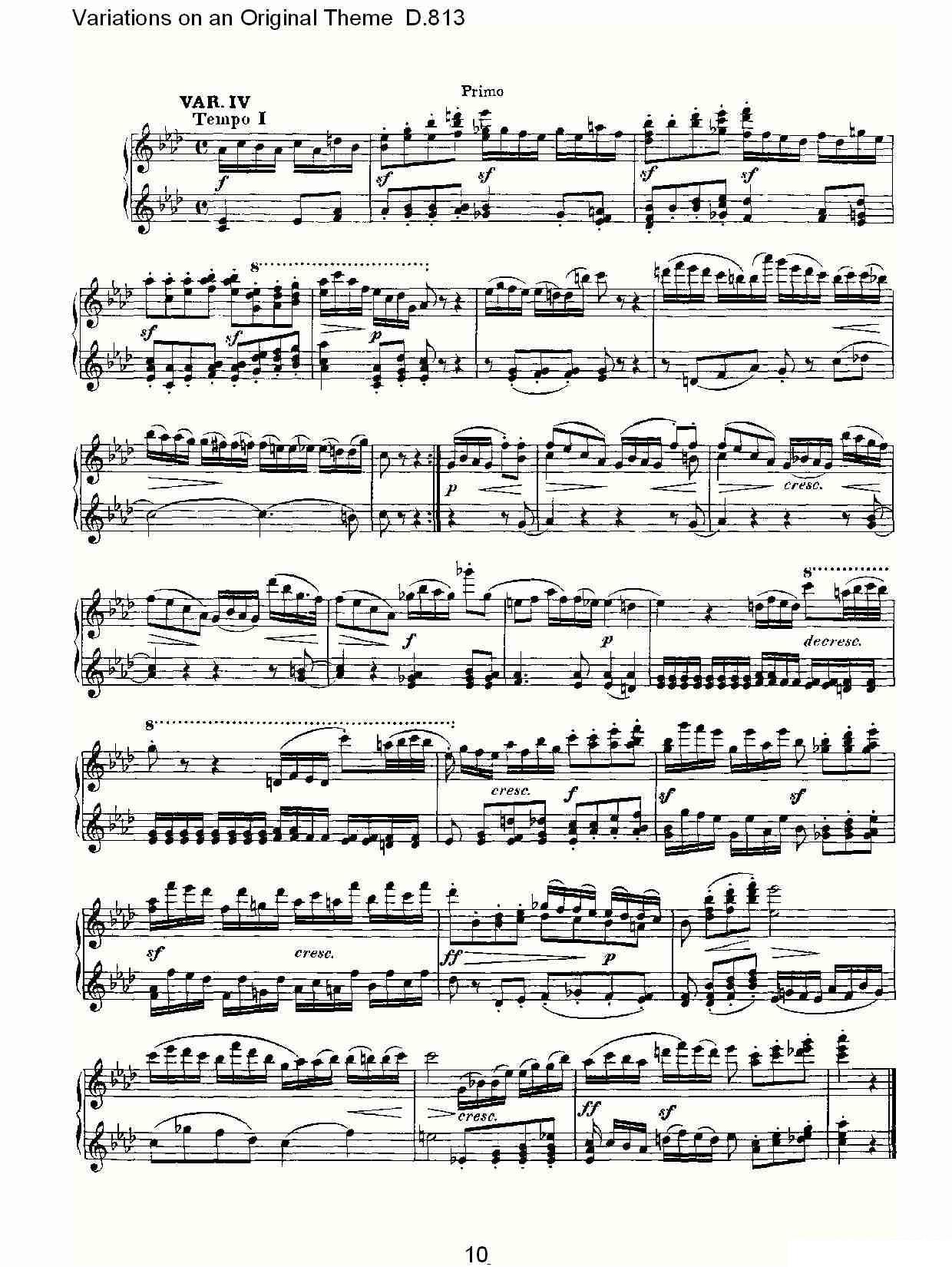 《Variations on an Original Theme D.813》钢琴谱（第10页）