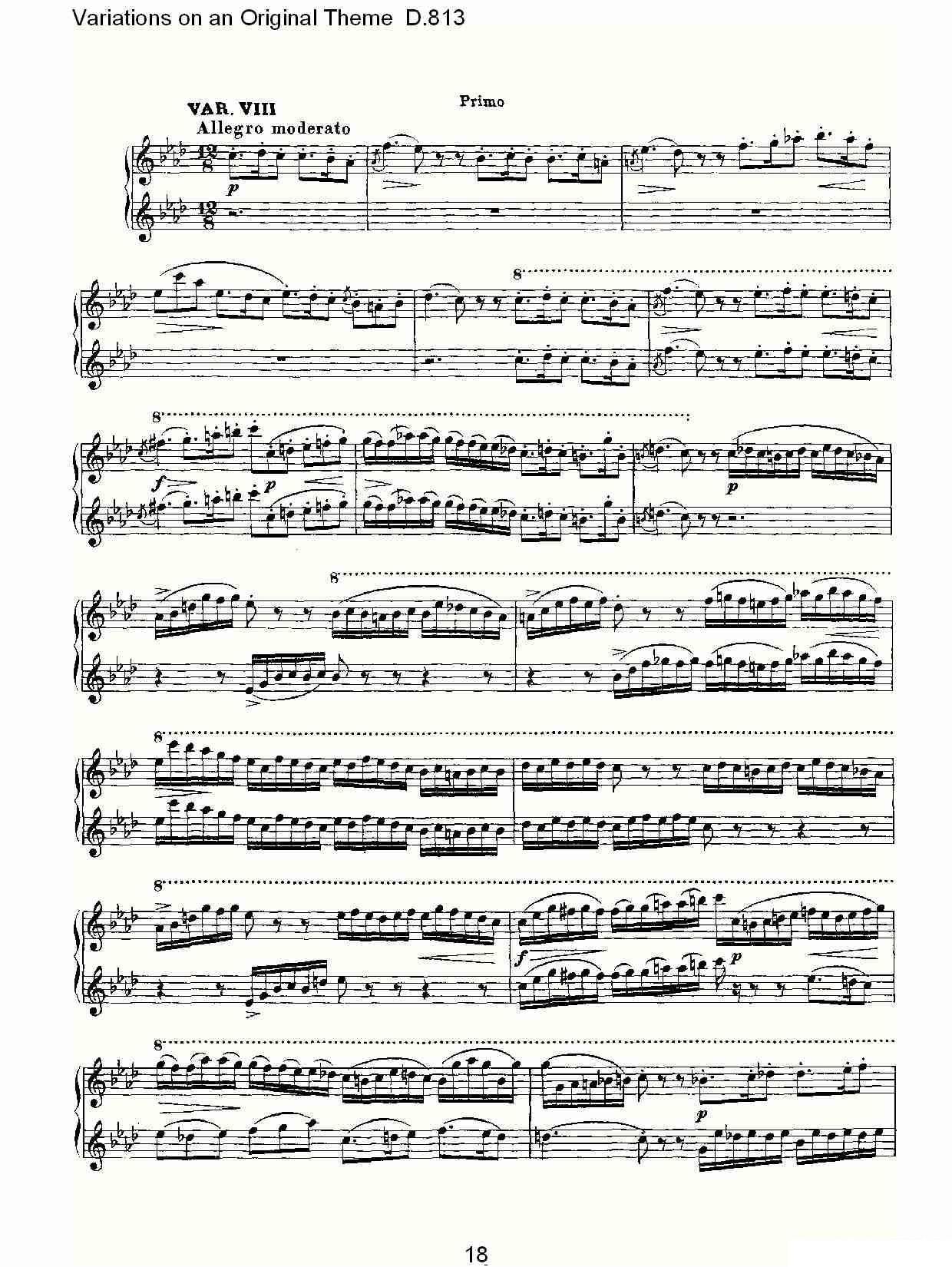 《Variations on an Original Theme D.813》钢琴谱（第18页）